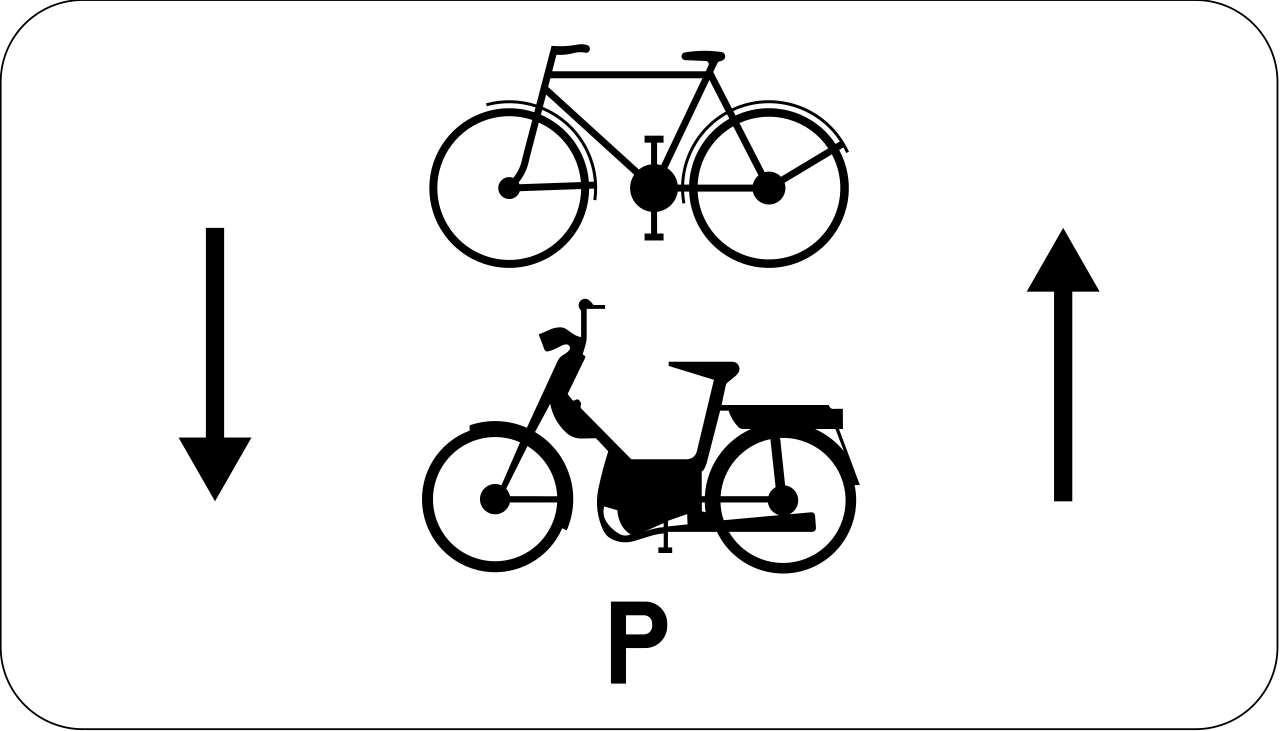 Radfahrer und S-Pedelecs in beide Richtungen.