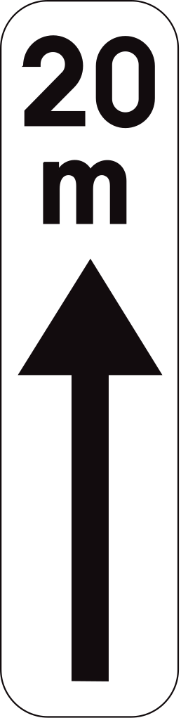 Beginn der Regelung für ... Meter.