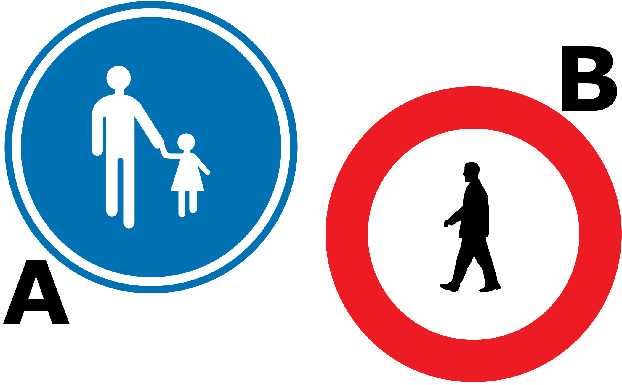 Welches Verkehrszeichen kennzeichnet einen vorgeschriebenen Gehweg?