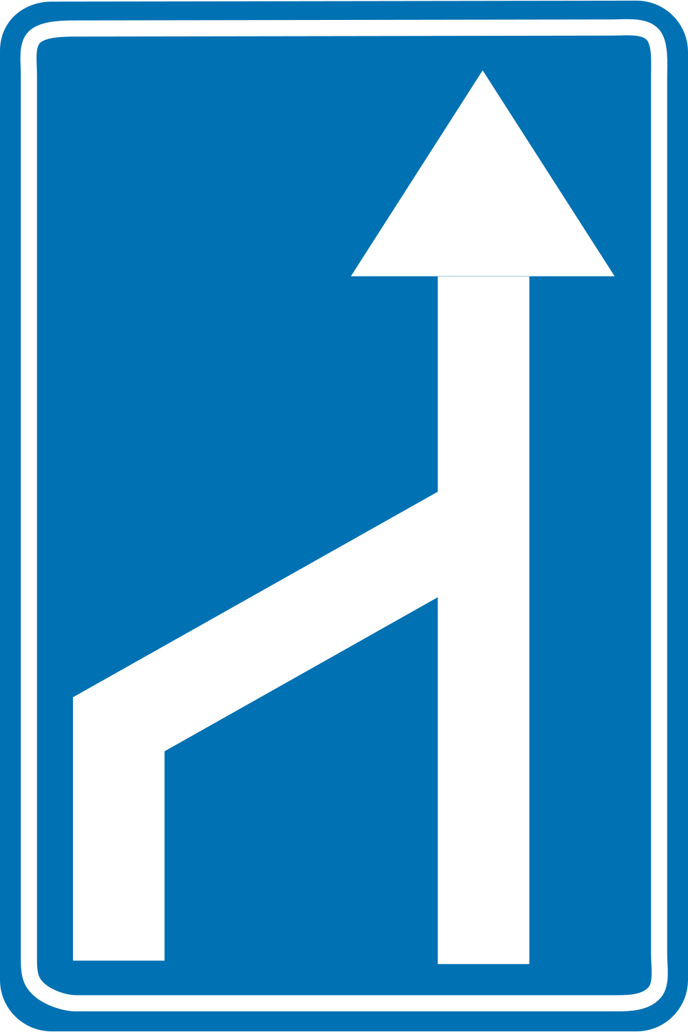 Ende eines Fahrstreifens.