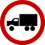 Vorgeschriebener Fahrstreifen für Lastwagen.