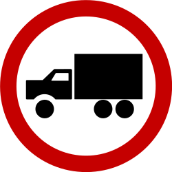 Vorgeschriebener Fahrstreifen für Lastwagen.