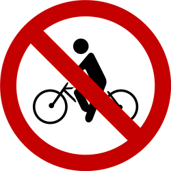 Radfahrer verboten.