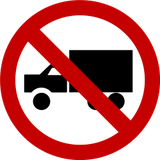 Lastwagen verboten.