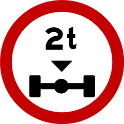 Fahrzeuge über zulässiger Achslast verboten.