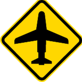 Warnung vor tief fliegenden Flugzeugen.