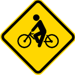 Warnung vor Radfahrern.