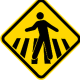 Warnung vor einem Fußgängerüberweg.
