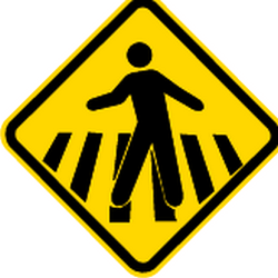 Warnung vor einem Fußgängerüberweg.