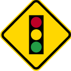 Warnung vor Ampeln voraus.