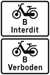 B sınıfı mopedler için yasaktır.