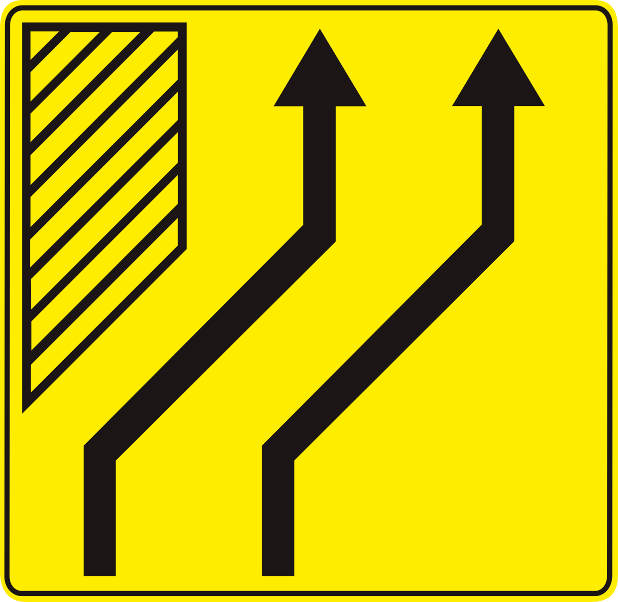 Tijdelijke verschuiving van rijstroken.