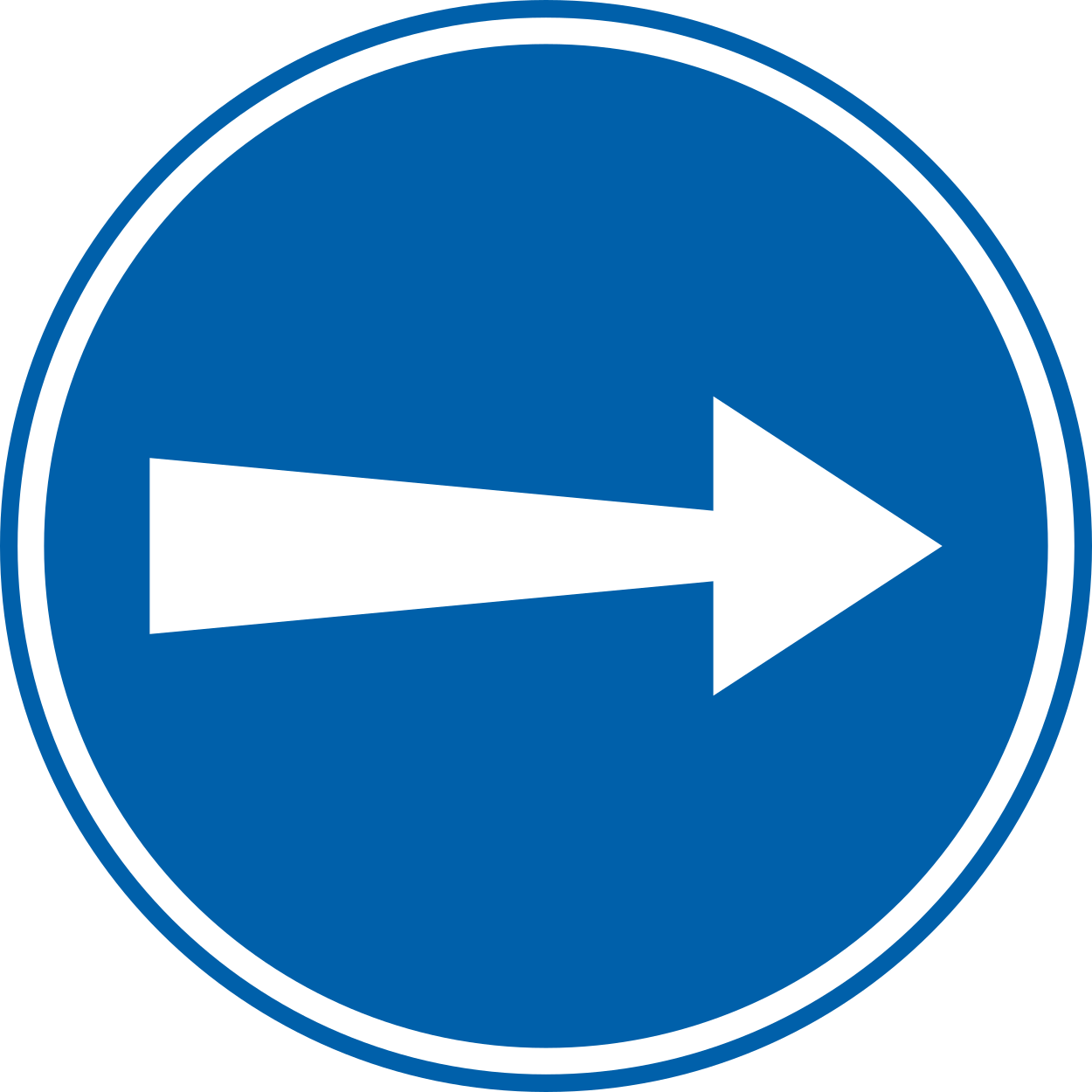 Rechts fahren vorgeschrieben.