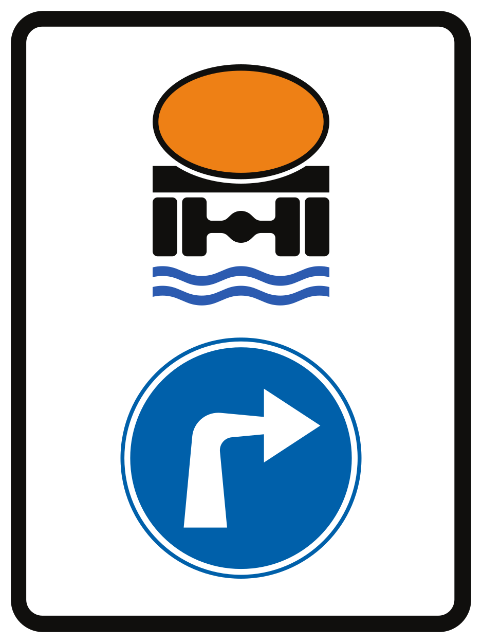 Vorgeschriebene Route für wassergefährdende Stoffe.