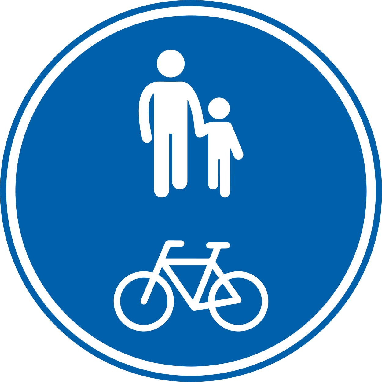 Gemeinsamer Geh- und Radweg vorgeschrieben.