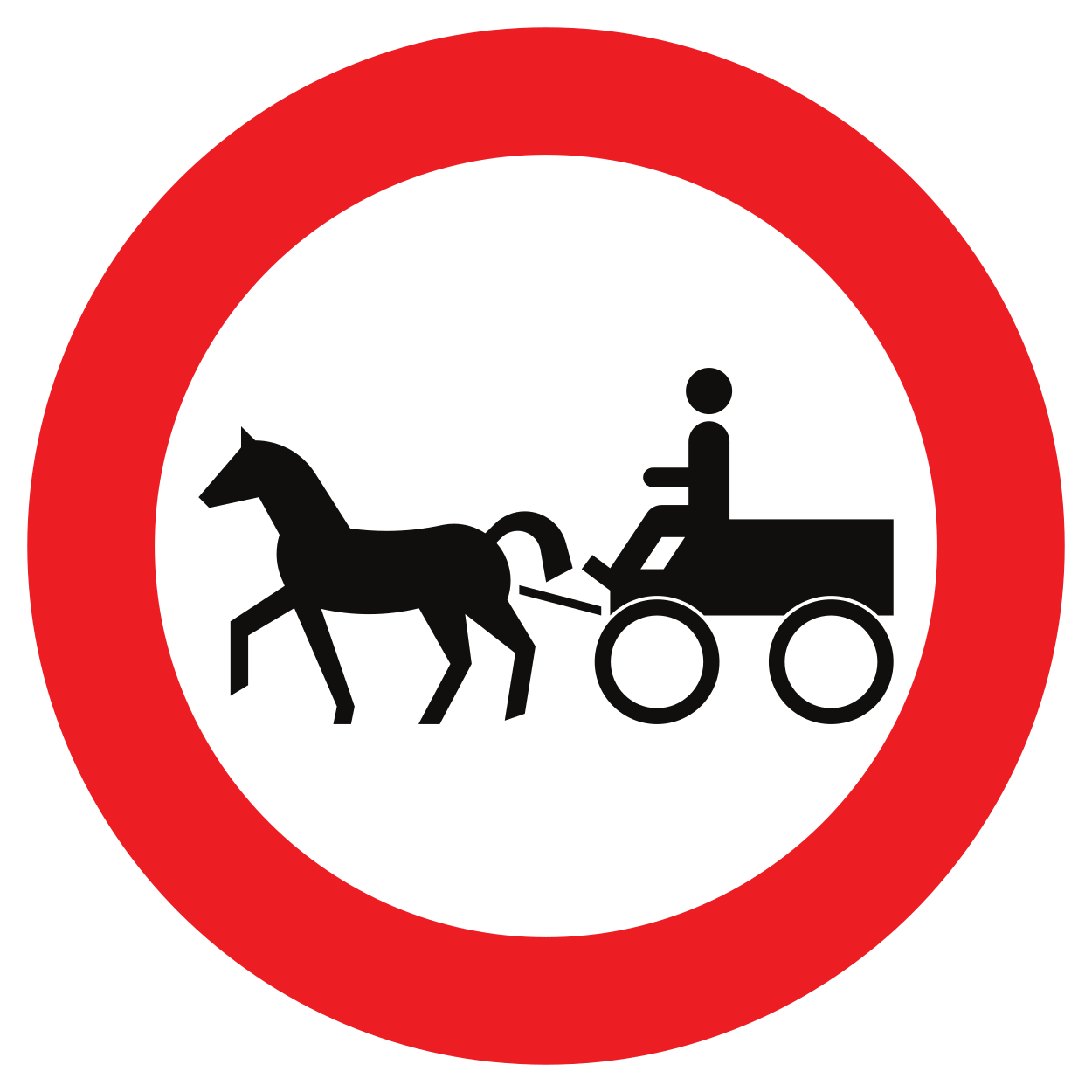 Pferdefuhrwerke verboten.