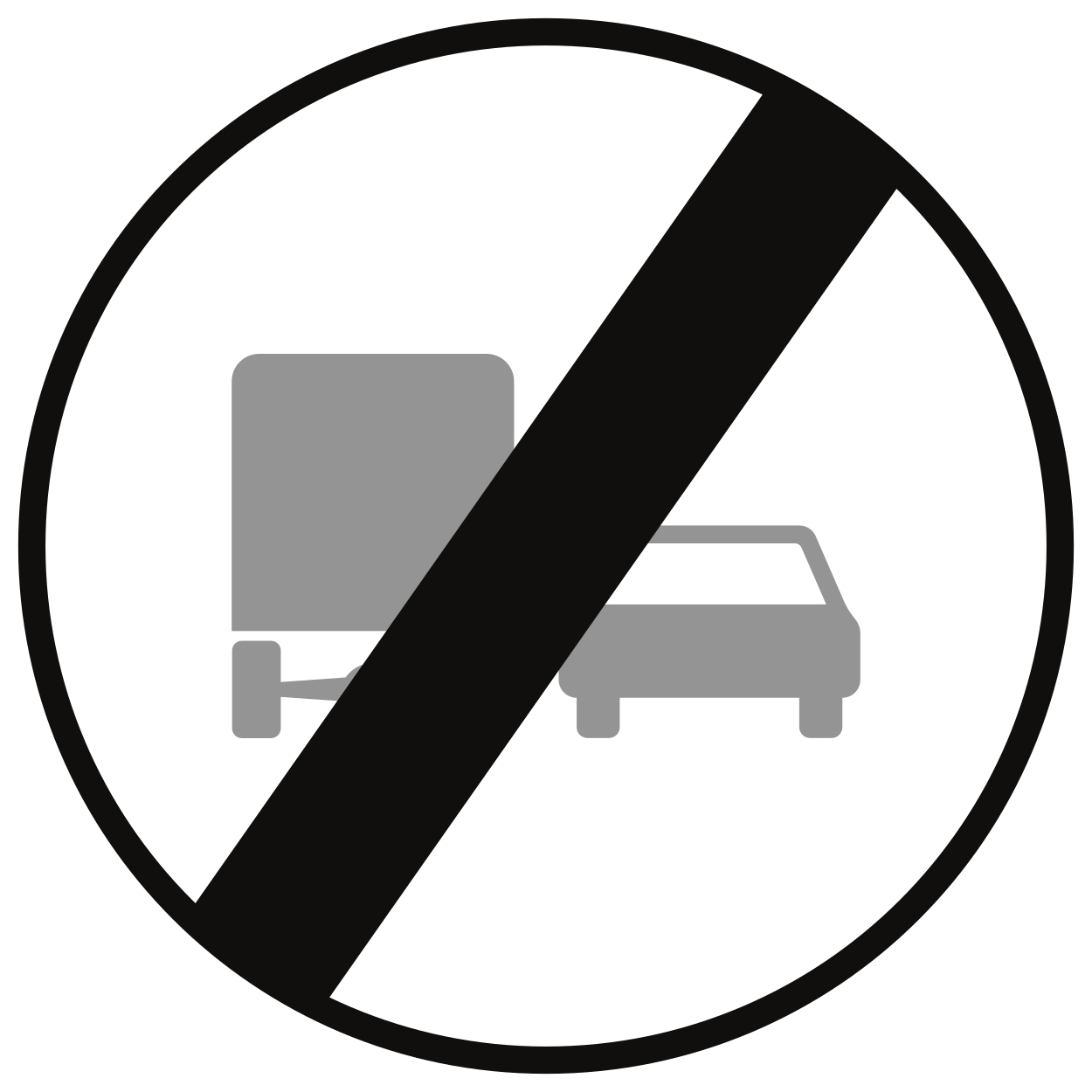 Ende des Überholverbots für Lastwagen.