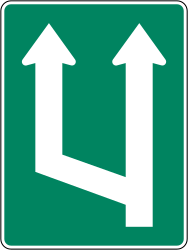 Beginn eines neuen Fahrstreifens.