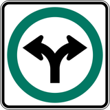 Turning left or right mandatory.