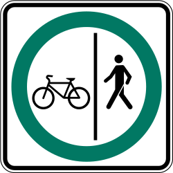 Getrennter Geh- und Radweg vorgeschrieben.