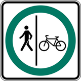 Mandatory divided pedestrian and cycle path.