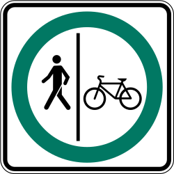 Getrennter Geh- und Radweg vorgeschrieben.