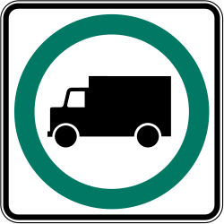 Vorgeschriebener Fahrstreifen für Lastwagen.