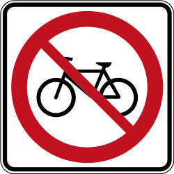 Radfahrer verboten.