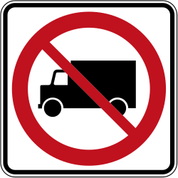Lastwagen verboten.