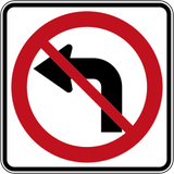 Turning left prohibited.