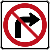 Turning right prohibited.