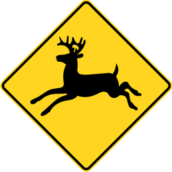 Warning for crossing deer.