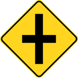 Warning for an uncontrolled crossroad.