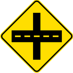 Crossroad ahead, give way.