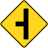 Warning for a side road from the left.