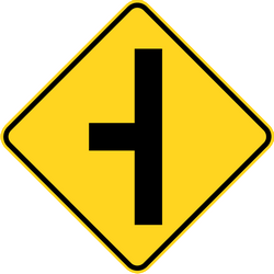 Warning for a side road from the left.