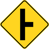 Warning for a side road from the right.