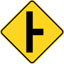Warning for a side road from the right.