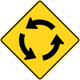Warning for a roundabout.