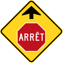 Stop and give way ahead.