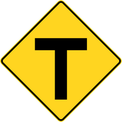 Warning for an uncontrolled T-junction.