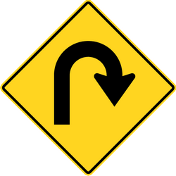 Warning for a hairpin bend to the right.