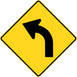 Warning for a curve to the left.