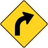 Warning for a curve to the right.
