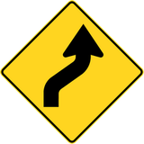 Warning for a double curve, first right then left.