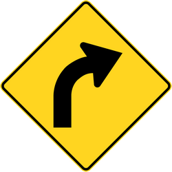 Warning for a curve to the right.