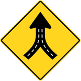 Warning for two roads that merge.