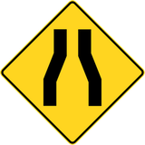 Warning for a road narrowing.