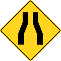 Warning for a road narrowing.
