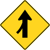 Warning for a side road merging with the main road.